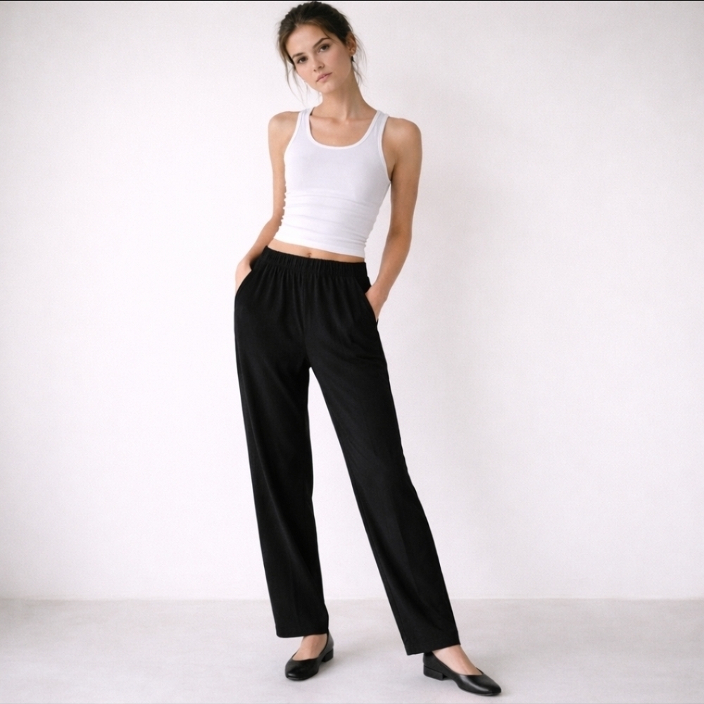 Hilary Radley Black Tapered Pull-On Work Pants Size Small
